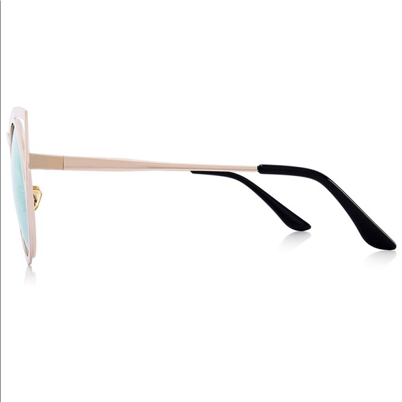 Rose Gold Mirror Cat Eye Sunglasses - Picture 3 of 5